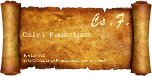 Csiri Fausztusz névjegykártya